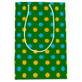 Groen Geel Zwart Stippen Design Medium Cadeauzakje (Voorkant)