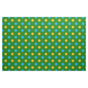Groen Geel Zwart Stippen Design  Stof