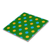 Groen Geel Zwart Stippen Design Tegeltje (Zijkant)