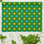 Groen Geel Zwart Stippen Design Theedoek (Gevouwen)