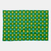 Groen Geel Zwart Stippen Design Theedoek (Horizontaal)