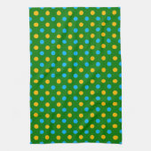 Groen Geel Zwart Stippen Design Theedoek (Verticaal)