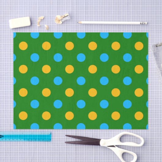 Groen Geel Zwart Stippen Design Tissuepapier (Craft)