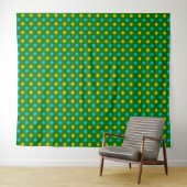 Groen Geel Zwart Stippen Design Wandkleed (In Situ (horizontaal))