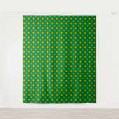 Groen Geel Zwart Stippen Design Wandkleed (Voorkant)