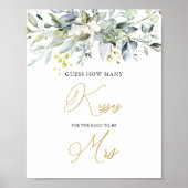 Groen Geëucalyptus Raad hoeveel kussen spel  Po Poster (Voorkant)