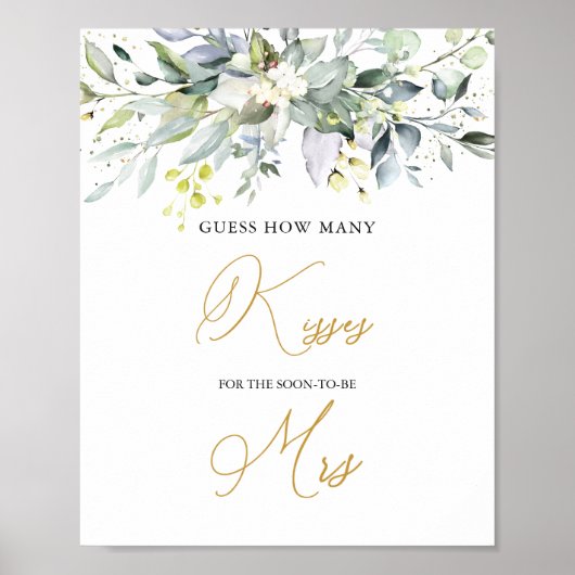 Groen Geëucalyptus Raad hoeveel kussen spel  Po Poster (Voorkant)