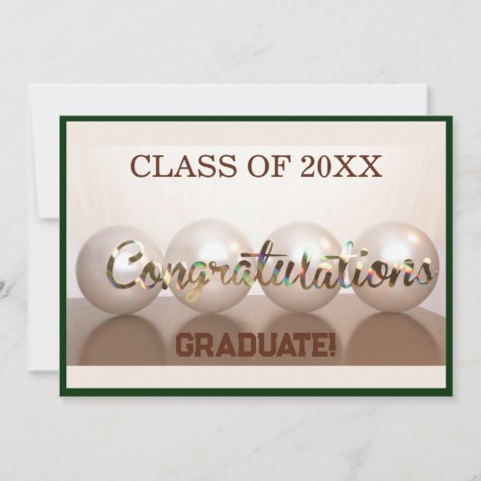 Groen Gefeliciteerd Afstuderen Afstuderen Ballon Kaart (Voorkant)