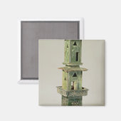 Groen geglazuurd model van een toren magneet (Voorkant / Achterkant)
