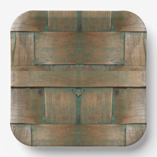 Groen geglazuurd papieren bordje (Voorkant)