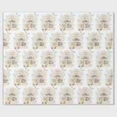 Groen geïllustreerd Baby shower Gepersonaliseerd Cadeaupapier (Vlak)