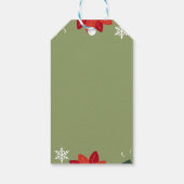 Groen geïllustreerd Kerstmis Cadeaulabel (Achterkant)