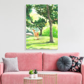 Groen Geïllustreerde Natuur Paint Canvas Print (Insitu (Woonkamer))