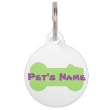 Groen gekauwd bot Aangepaste hond label 2