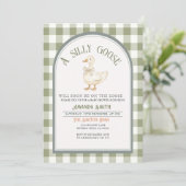  Groen Gekke Gans Baby shower Kaart (Staand voorkant)