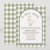  Groen Gekke Gans Baby shower Kaart (Voorkant / Achterkant)