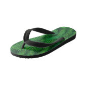 Groen gekleurd bladpatroon van palmbomen. kinder teenslippers (Schuin)