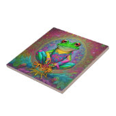 Groen Gekleurde Kikker Keramische Tegel Sets Tegeltje (Zijkant)