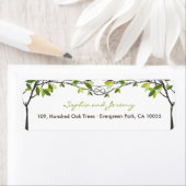 Groen geknoopt liefde bomen zomer bruiloft adres etiket (Insitu)
