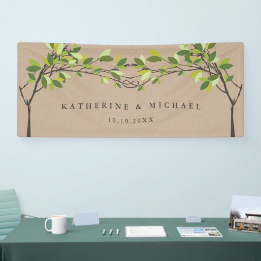 Groen geknoopte liefdesbomen op Kraft Zomer Bruilo Spandoek (Beurs)