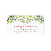 Groen geknoopte Love Trees Spring Wedding Address Etiket (Voorkant)