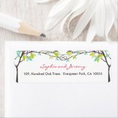 Groen geknoopte Love Trees Spring Wedding Address Etiket (Insitu)