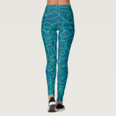 Groen gekrabbeld lijnpatroon leggings (Achterkant)