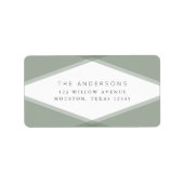 Groen gelaagd Geometrisch terugkeeradres van de pa Etiket (Voorkant)