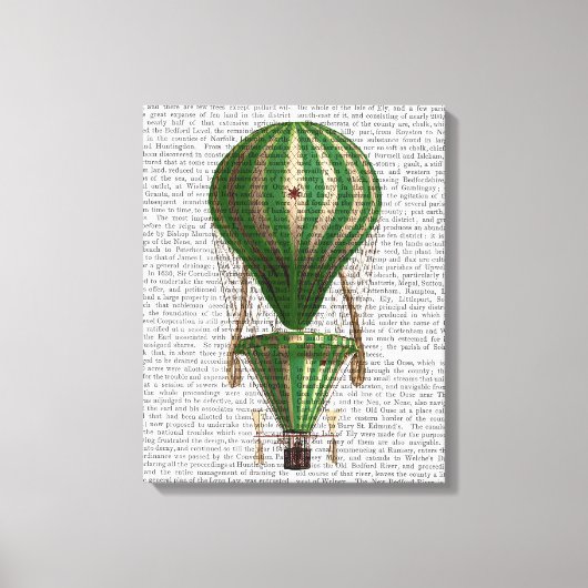 Groen gelaagde hot-luchtballon canvas afdruk (Voorkant)