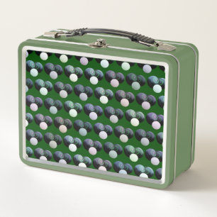Groen gelanceerd Bowls Patroon, Metal Lunch Box