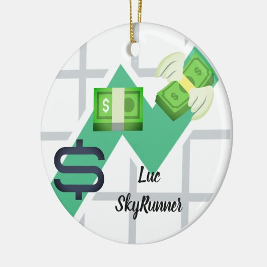 Groen geld | Financieel Keramisch Ornament (Links)