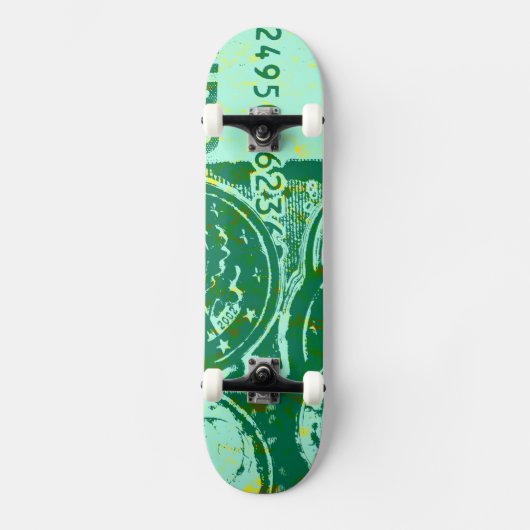 Groen geld persoonlijk skateboard (Voorkant)