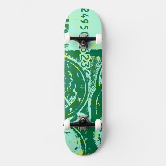 Groen geld persoonlijk skateboard (Voorkant)