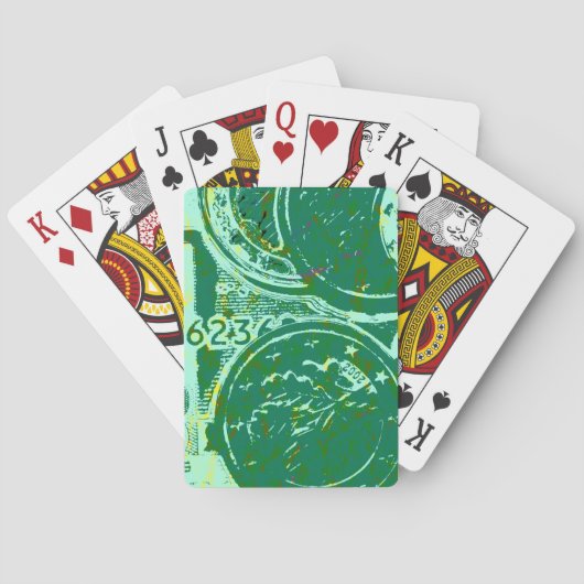 Groen geld pokerkaarten (Achterkant)