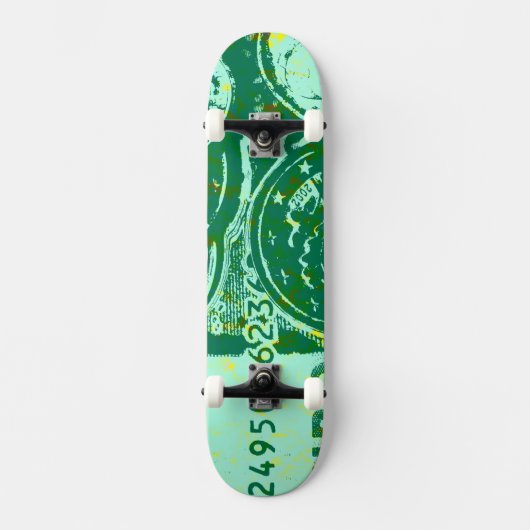 Groen geld skateboard (Voorkant)