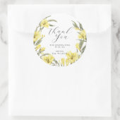 Groen Gele Bloemen Dank u Ronde Sticker (Tas)