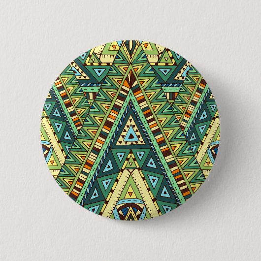 Groen gele boho etaal ronde button 5,7 cm (Voorkant)