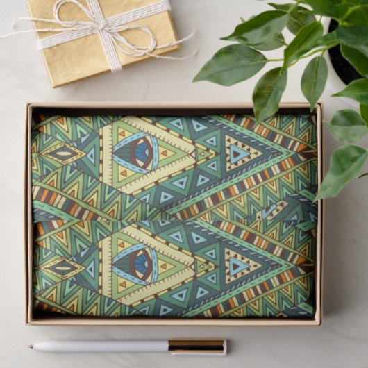 Groen gele boho etaal tissuepapier (Geschenk)