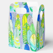 Groen gele kompassen Modern Tropische Boho verlaat Bedankdoosjes (Geopend)