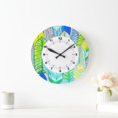 Groen gele kompassen Modern Tropische Boho verlaat Grote Klok (Huis)