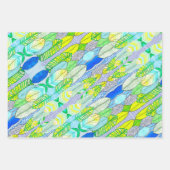 Groen gele kompassen Modern Tropische Boho verlaat Inpakpapier Vel (Voorkant 2)