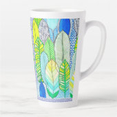 Groen gele kompassen Modern Tropische Boho verlaat Latte Mok (Rechts)