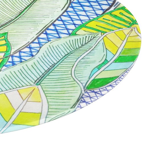 Groen gele kompassen Modern Tropische Boho verlaat Snijplank (Hoek)