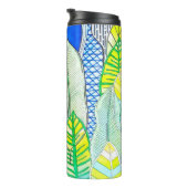 Groen gele kompassen Modern Tropische Boho verlaat Thermosbeker (Geroteerd rechts)