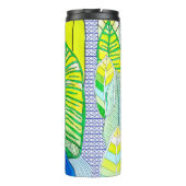 Groen gele kompassen Modern Tropische Boho verlaat Thermosbeker (Achterkant)
