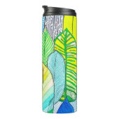 Groen gele kompassen Modern Tropische Boho verlaat Thermosbeker (Geroteerd rechts)