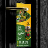 Groen & Gele Lawn Care Landscaping Maaien Deurhanger