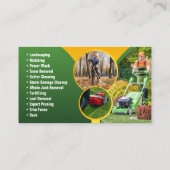 Groen & Gele Lawn Care Landscaping Maaien Visitekaartje (Achterkant)