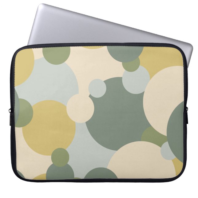 Groen-gele moleculen laptoptas laptop sleeve (Voorkant)