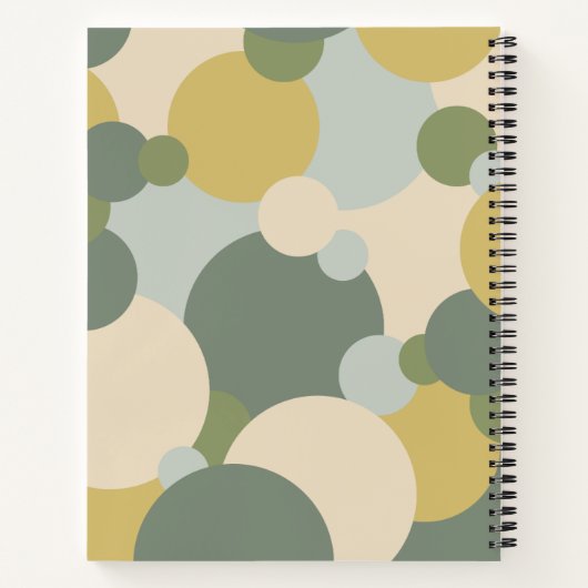 Groen-gele moleculen Spiraal Notebook Notitieboek (Achterkant)